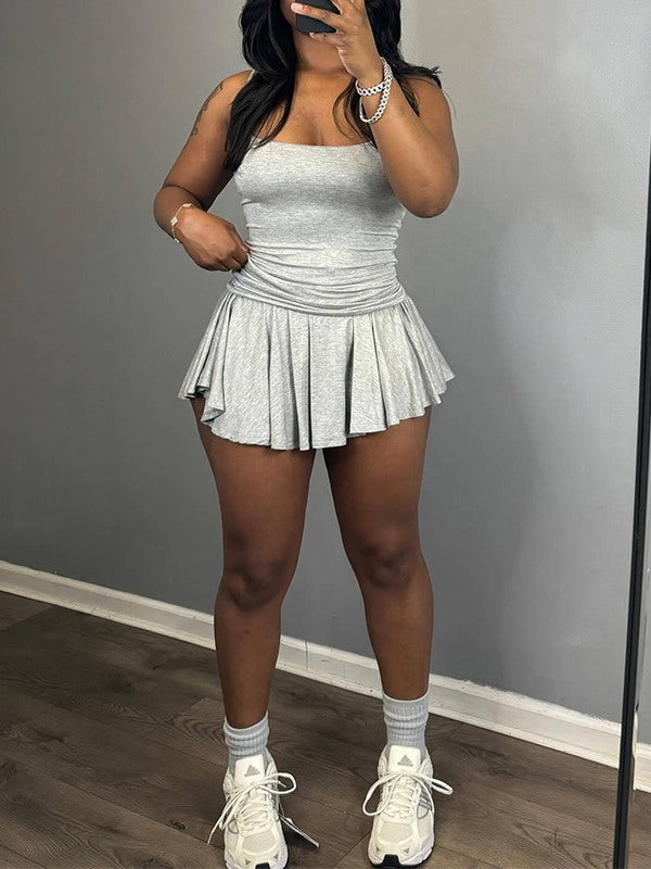 Denim Cami Top & Skirt Set