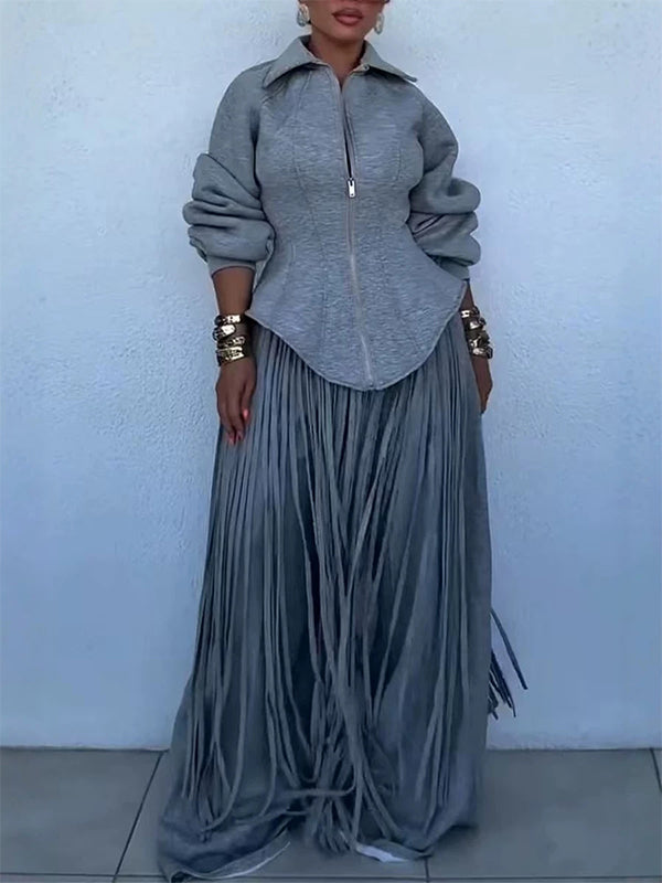 Fringe Wide-Leg Pants