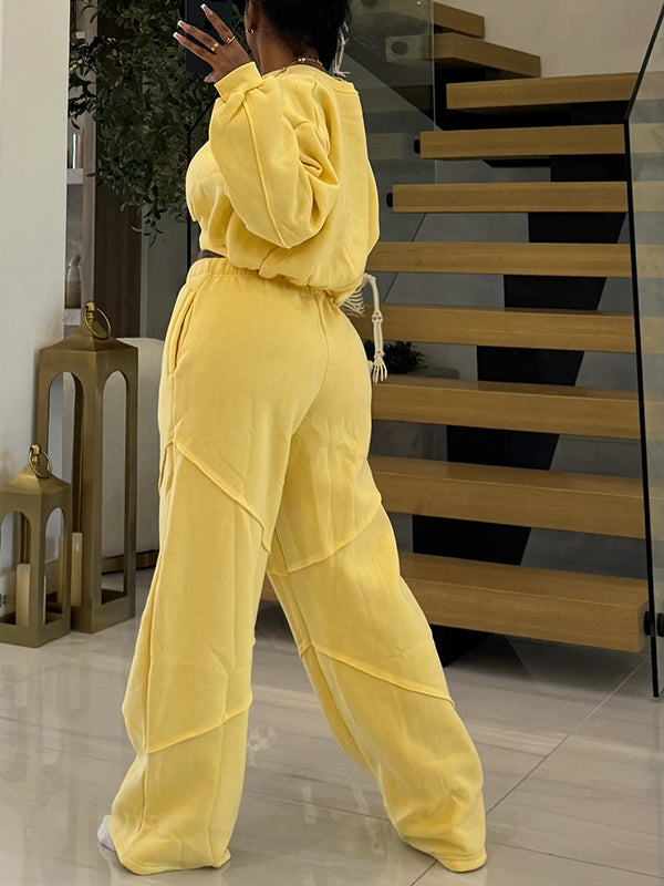 Cropped Sweatshirt & Pants Set