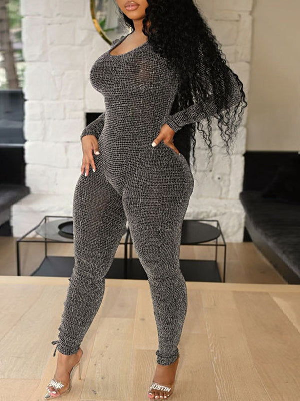 Motionkiller Lace-Up Skinny Jumpsuit