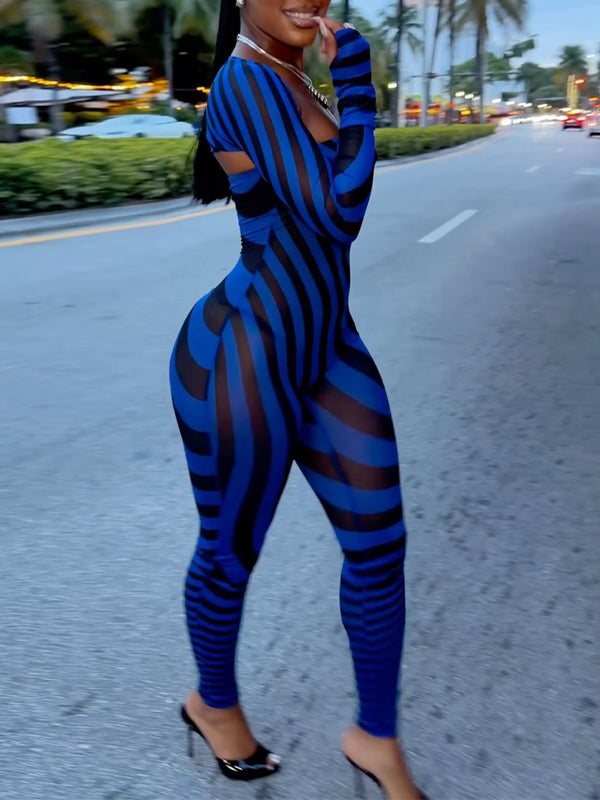 Stripe Strapless Jumpsuit