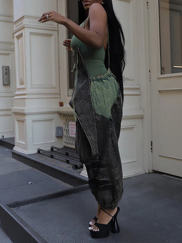 Contrast Harem Jumpsuit--Clearance