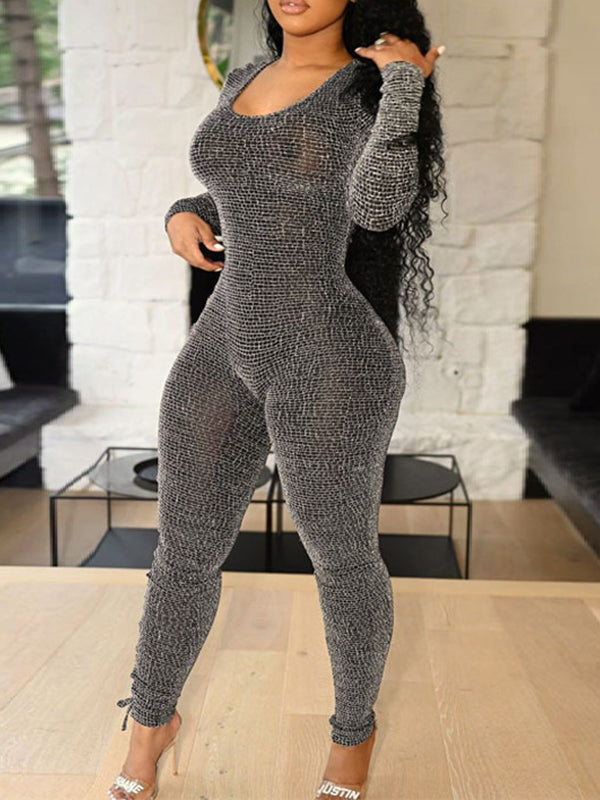 Motionkiller Lace-Up Skinny Jumpsuit