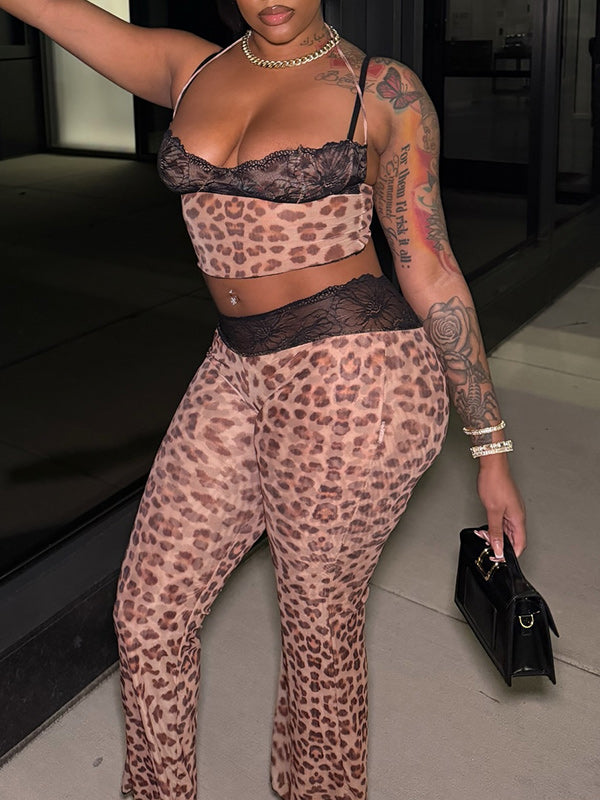 Lace-Combo Cami Top & Pants Set