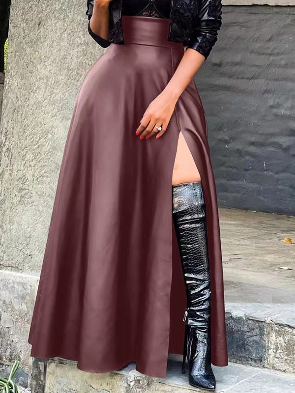 Motionkiller Slit Faux-Leather Skirt