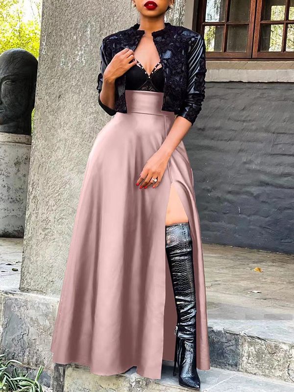 Motionkiller Slit Faux-Leather Skirt