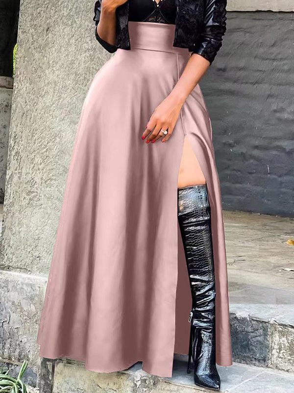 Motionkiller Slit Faux-Leather Skirt