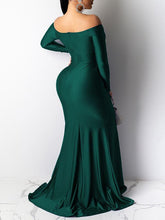 Load image into Gallery viewer, Off-Shoulder Slit Maxi Dress--Clearance