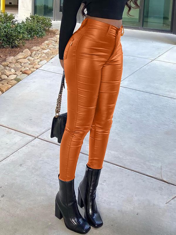 Black Faux-Leather Skinny Pants