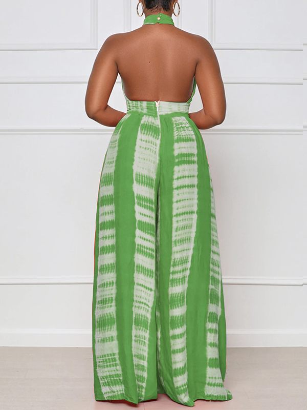 Motionkiller Printed Halter Wide-Leg Jumpsuit