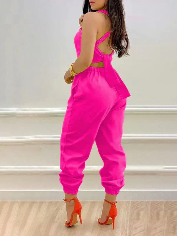 Tied Back Jogger Jumpsuit--Clearance