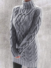 Load image into Gallery viewer, Cable-Knit Turtleneck Sweater--Clearance