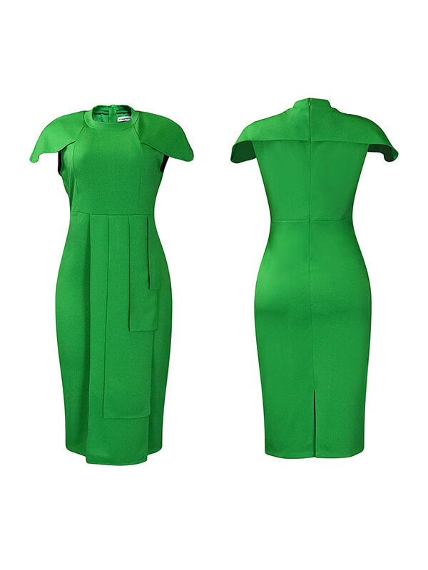 Solid Cap-Sleeve Bodycon Dress--Clearance