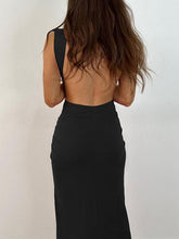 Load image into Gallery viewer, Plunge Backless Twisted Slit Dress--Clearance