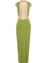 Load image into Gallery viewer, Plunge Backless Twisted Slit Dress--Clearance