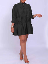 Load image into Gallery viewer, Solid Ruffle Shirt Dress--Clearance