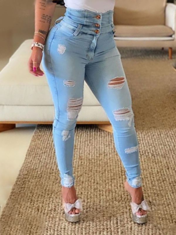 Motionkiller High-Waist Ripped Jeans