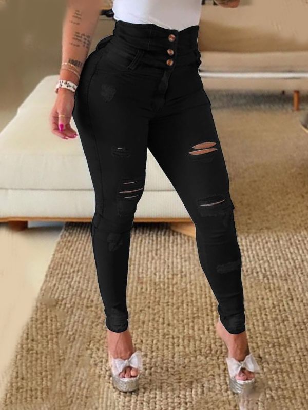 Motionkiller High-Waist Ripped Jeans