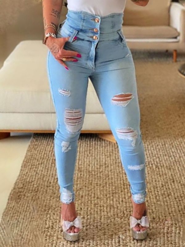 Motionkiller High-Waist Ripped Jeans