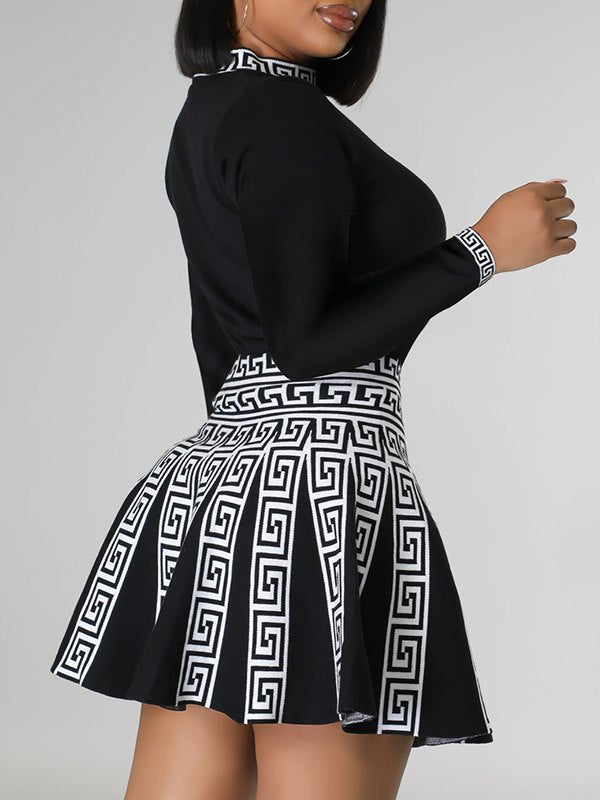 Printed Pleated Dress