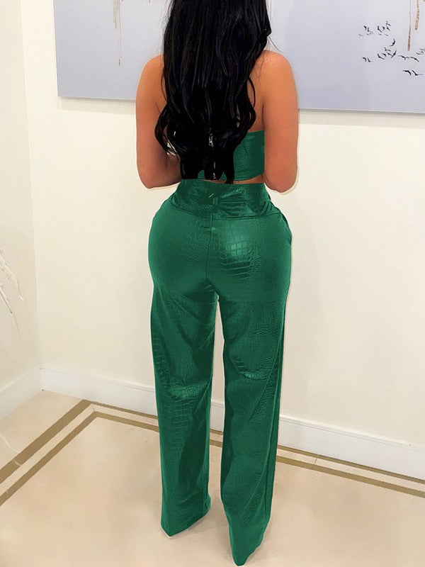Motionkiller Faux-Leather Tube Top & Pants Set