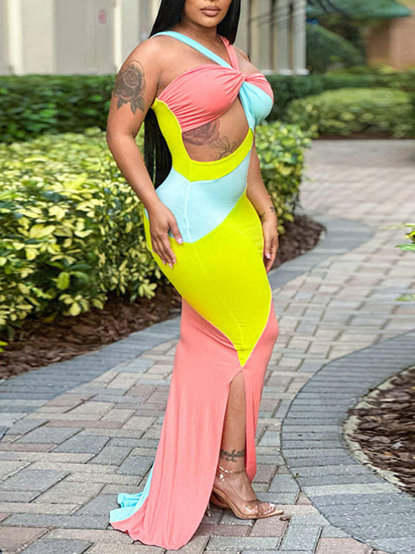 Motionkiller Colorblock Combo Cutout Dress