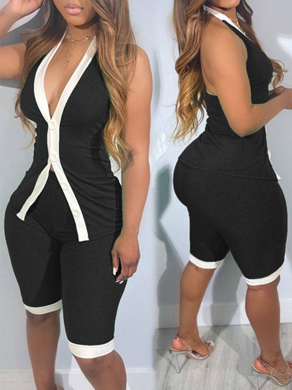 Motionkiller Halter Vest & Biker Shorts Set