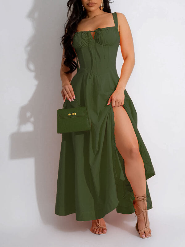 Motionkiller Solid Tied Cami Dress