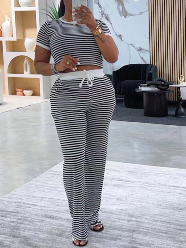 Stripe Tee & Pants Set--Clearance