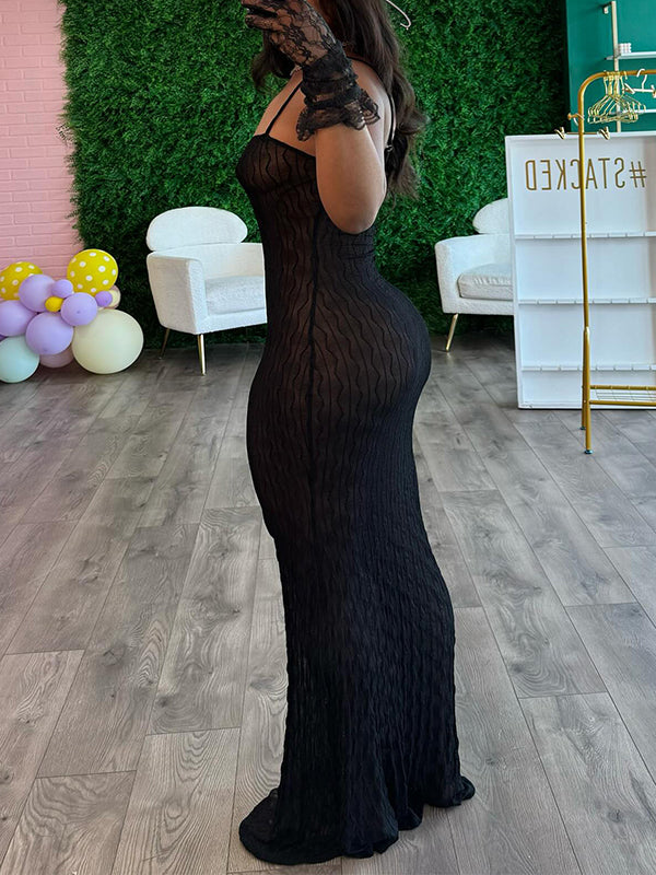 Motionkiller Solid See-Through Cami Dress