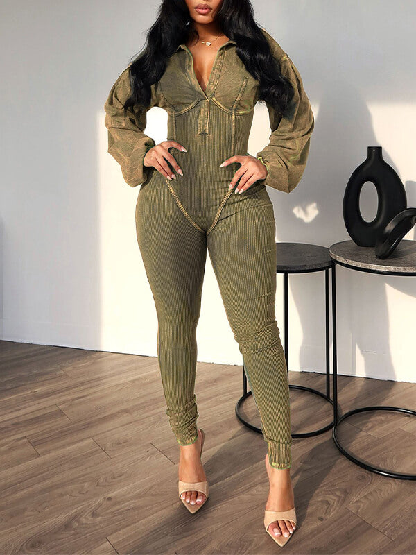 Motionkiller Washed V-Neck Jumpsuit