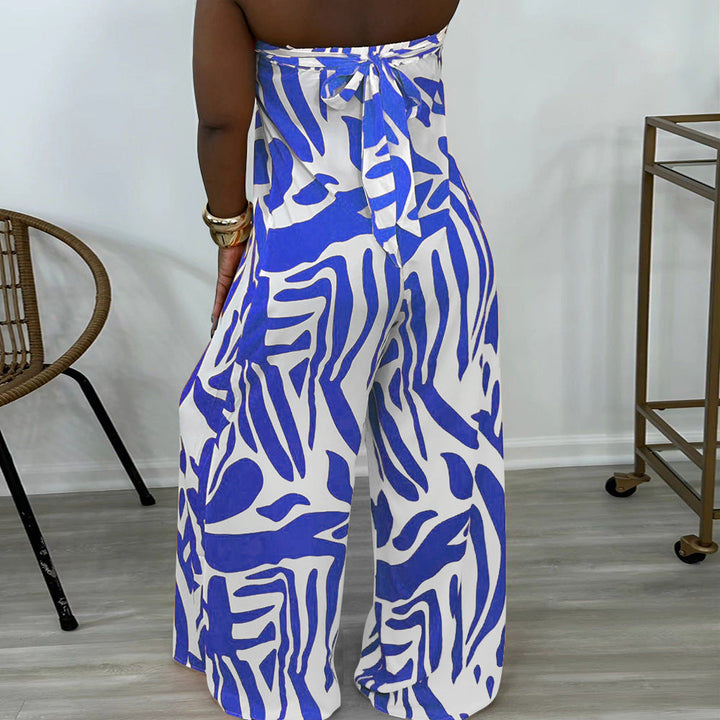 Motionkiller Printed Strapless Wide-Leg Jumpsuit