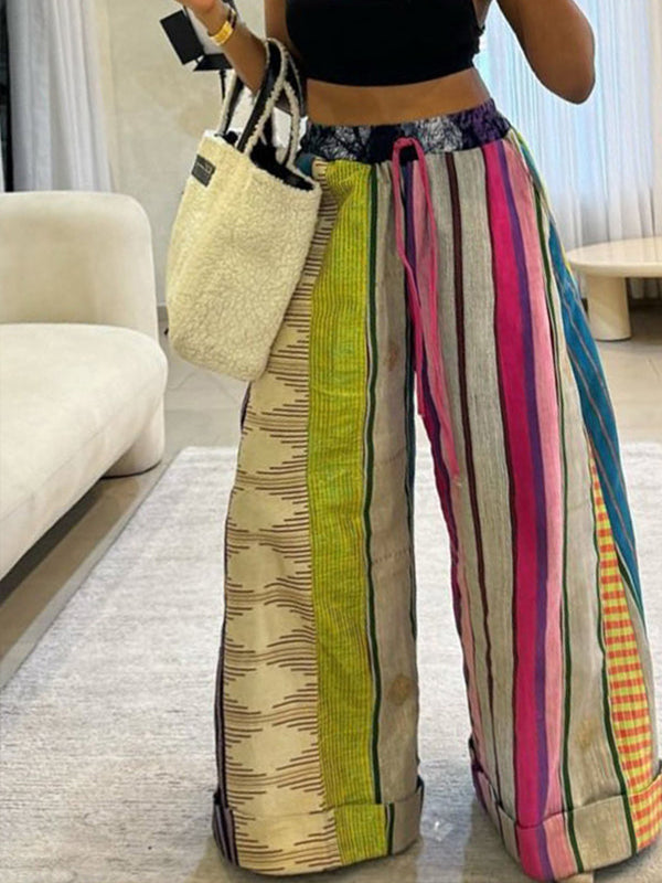 Printed Wide-Leg Pants