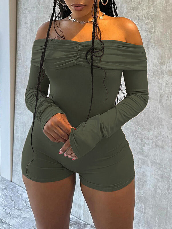 Off-Shoulder Ruched Romper