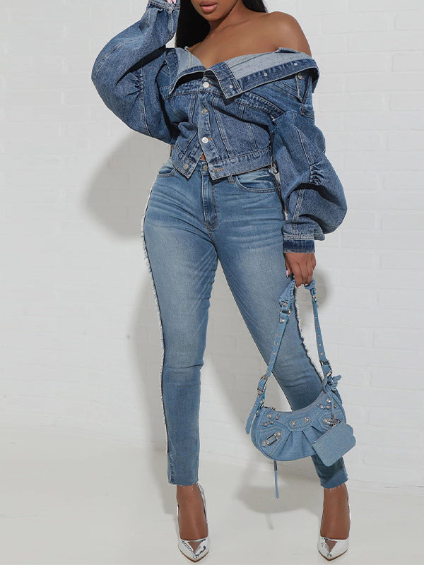 Motionkiller Asymmetric Denim Jacket