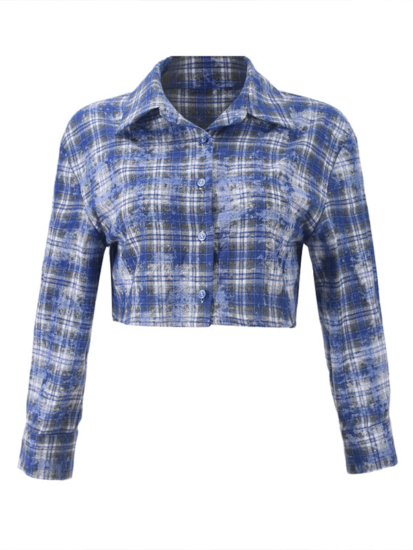 Plaid Button-Front Shirt