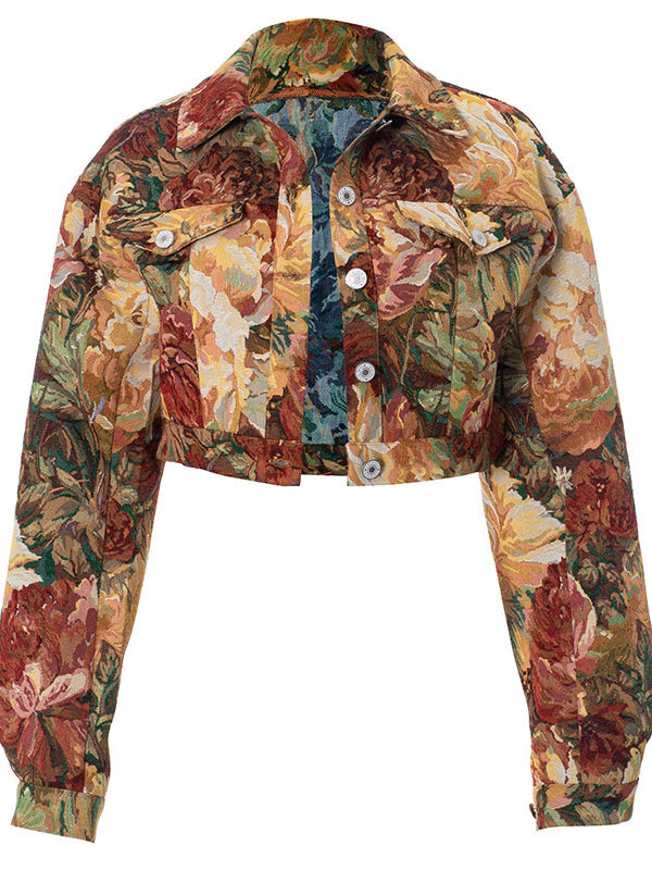 Printed Button-Front Jacket