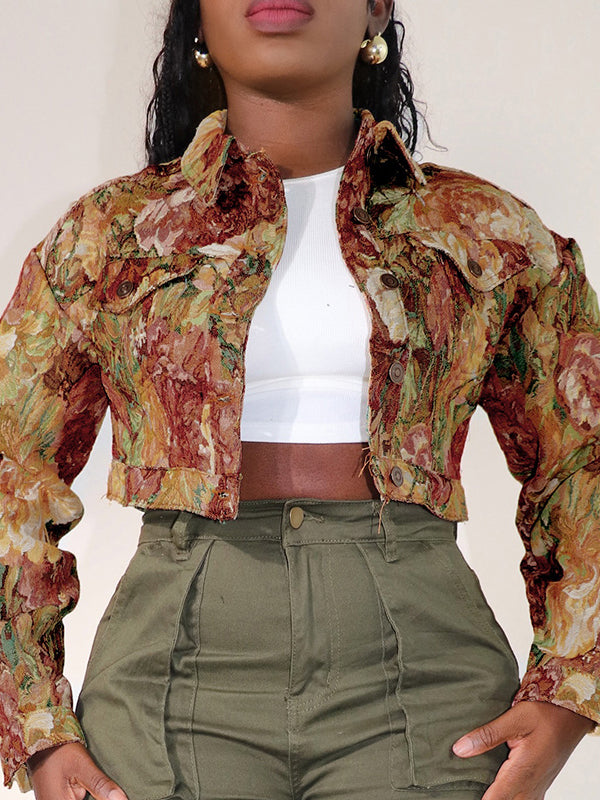 Printed Button-Front Jacket