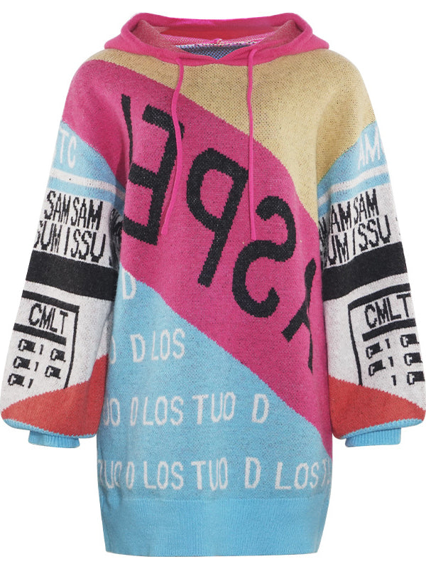 Printed Knit Hoodie