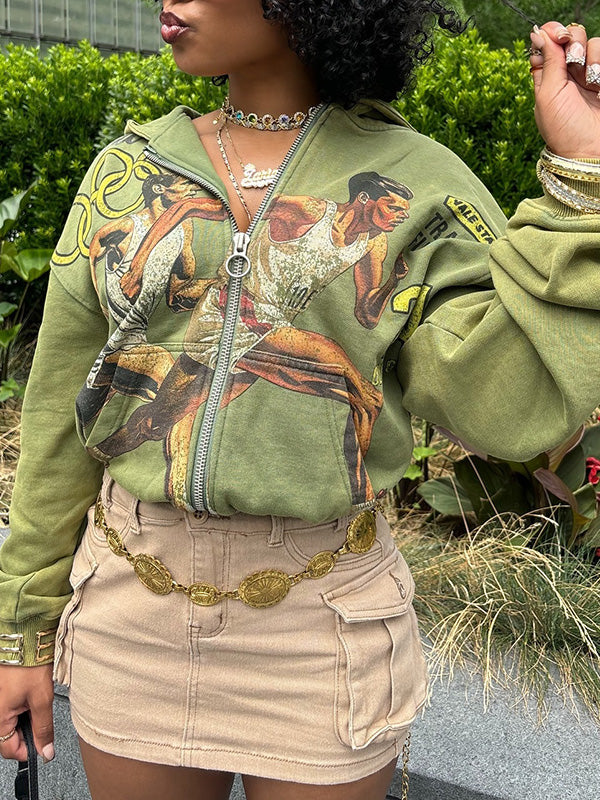 Motionkiller Printed Zip-Front Hoodie