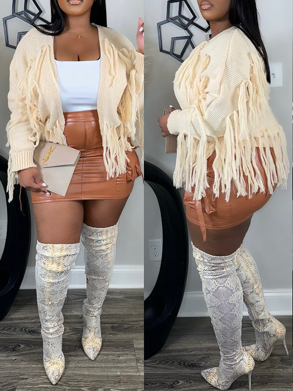 Solid Fringe Cardigan