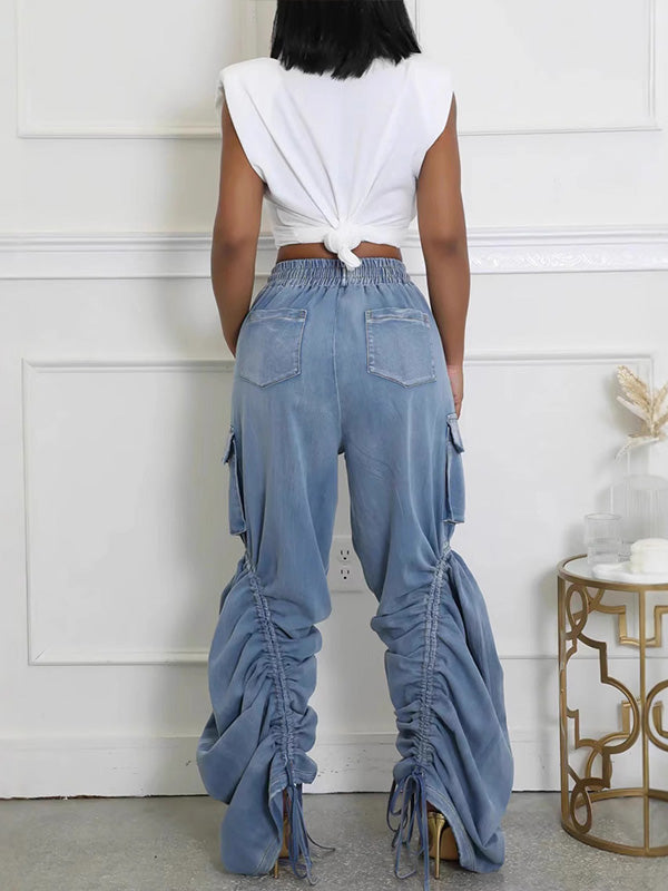 Drawstring Cargo Jeans