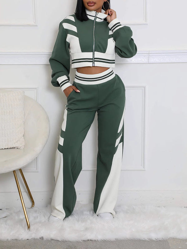 Two-Tone Jacket & Pants Set