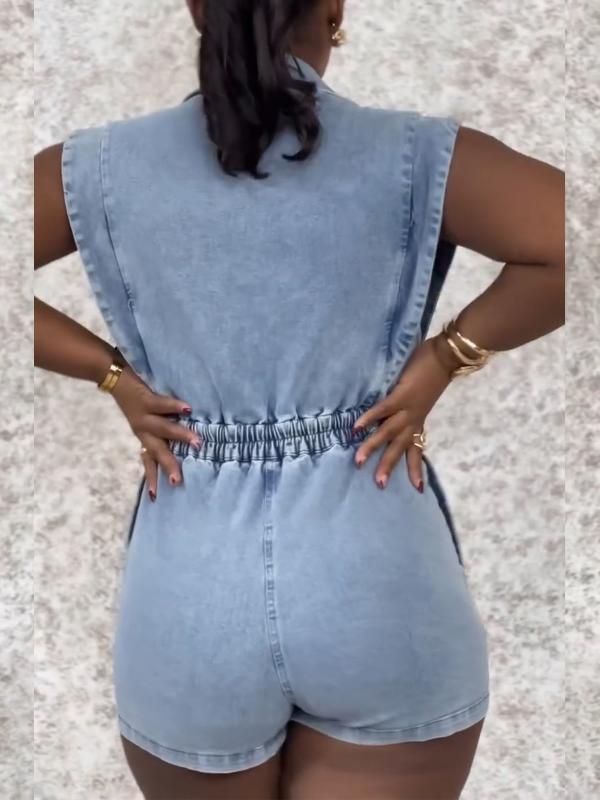 Sleeveless Denim Romper