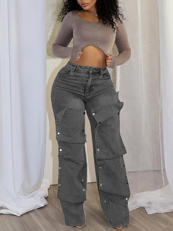 Detachable Button Jeans