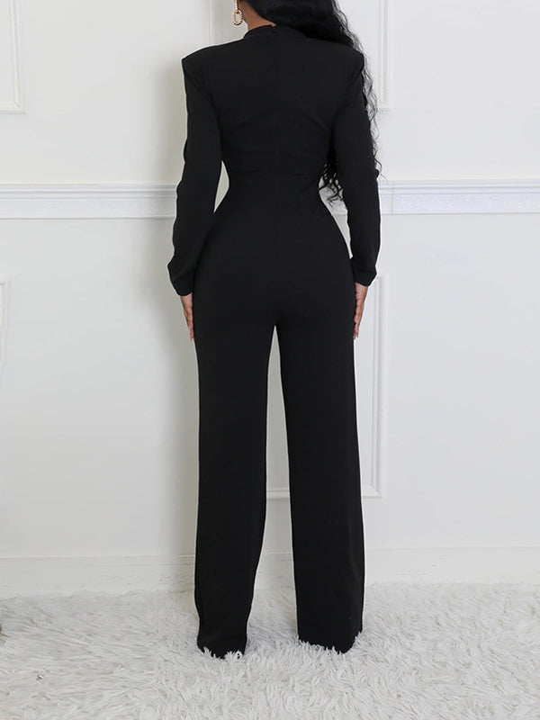 Solid Square-Neck Jumpsuit