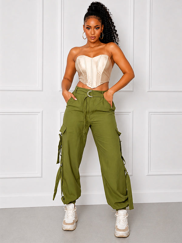 Solid Cargo Pants