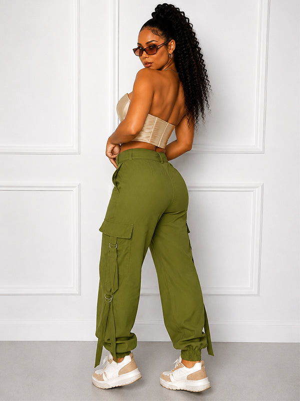 Solid Cargo Pants