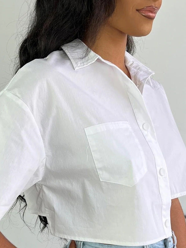 Solid Cropped Shirt