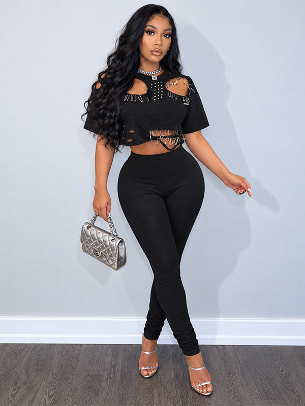 Ripped Tee & Pants Set